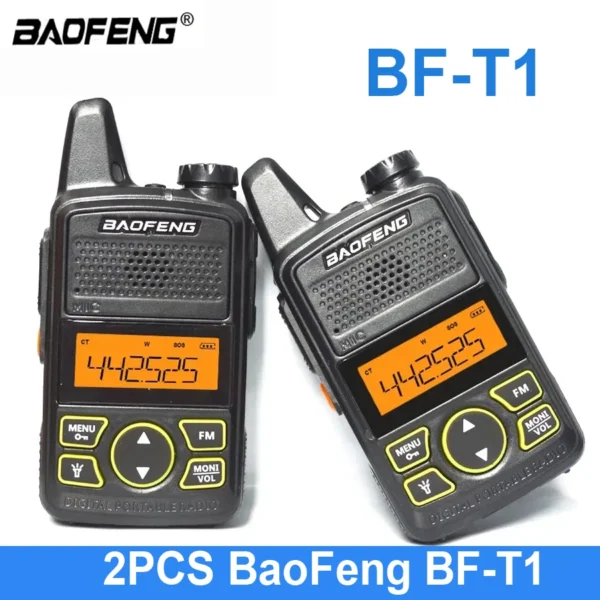 2Pcs/Set Original Baofeng BF-T1 Mini Walkie Talkie Fashion Handheld Two-way FM Radio Office Mall Radios Transceiver