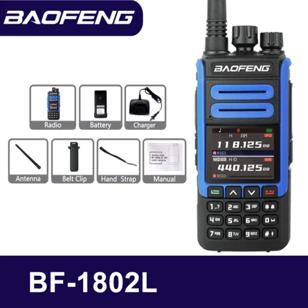 Baofeng BF-1802L Walkie Talkie Tri-Band 2200mah 5Watt Wireless Copy Frequency FM NOAA 999 Channels CB Two Way Radios - Image 6