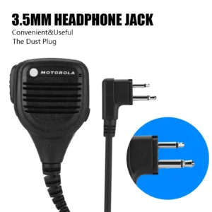 3.5mm Headphone Jack Speaker Microphone Walkie Talkie Radio Handheld Microphone with Steel Belt Clip