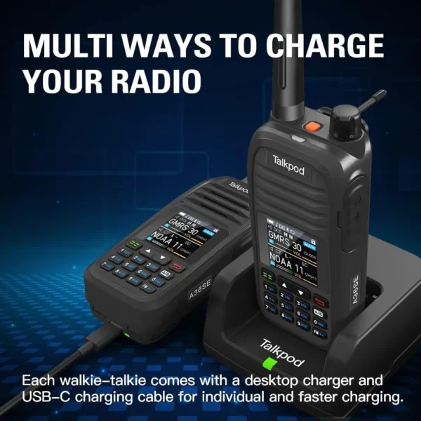 Talkpod A36SE UHF/VHF/FM/Airband Amateur Radio Multi-Band Portable Transceiver Long Range HAM Walkie Talkie - Image 3